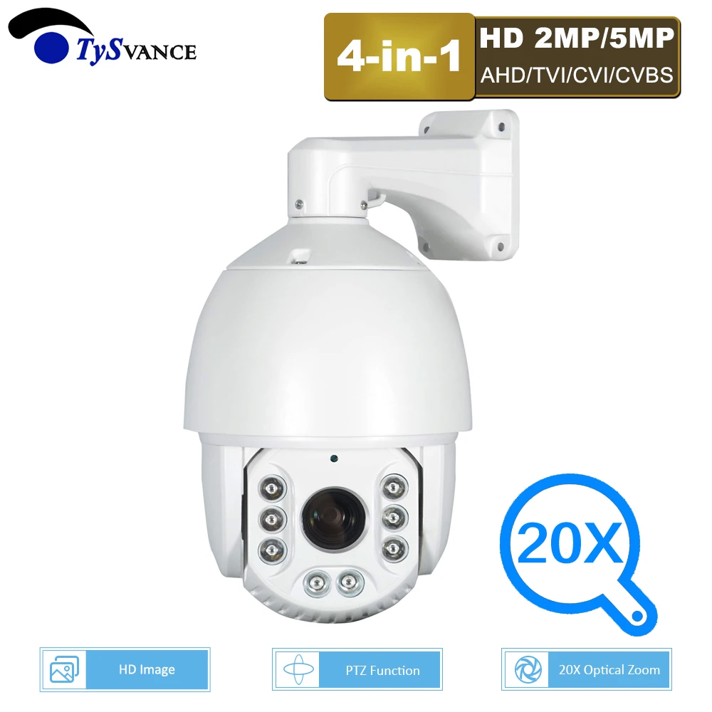 4 в 1/AHD TVI CVI/CVBS 7 дюймовым HD монитором под управлением 2MP 1080P 20X оптический зум