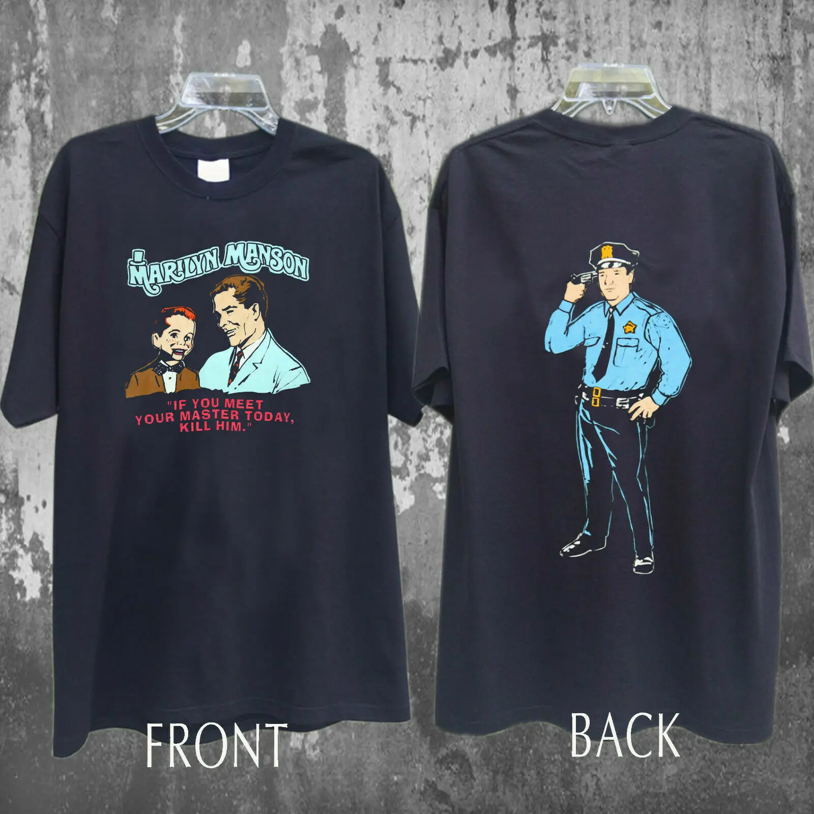 

2 SIDE MARILYN MANSON TOUR 1996 MEET YOUR MASTER LOGO MEN'S VTG REPRINT