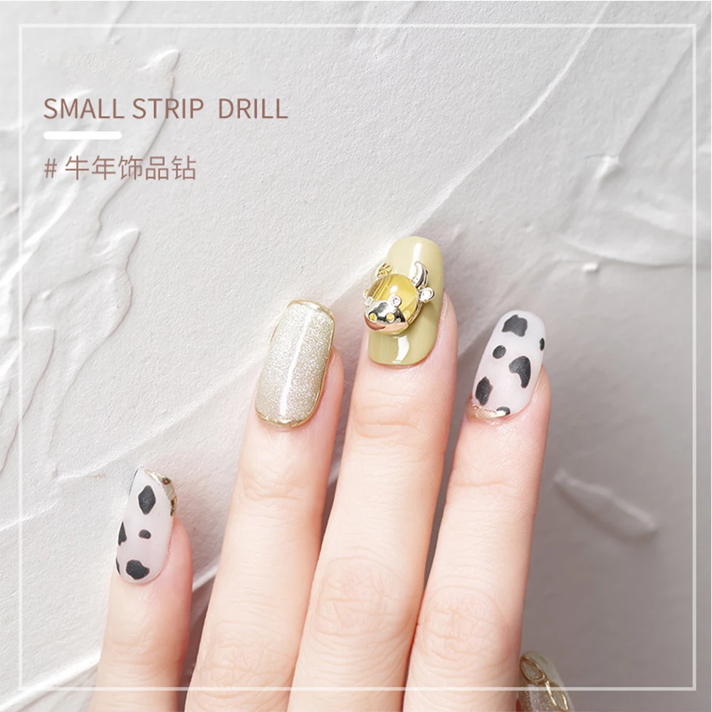 

1Pc Cow Gemstone Nails Design Rhinestone Nails Accessories For Nail Art Decorations Animal Nail Accesories for Manicure