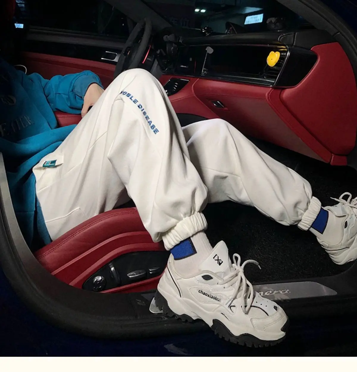 

Couple sports pants spring and autumn regular models outer wear ins loose and thin warm pants Harajuku sports casual wear unisex