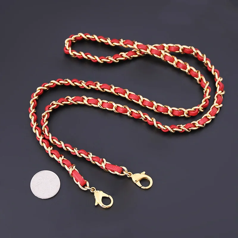

PU Leather Iron Chain Zinc Alloy Lobster Clasp Chain High-grade Bag Chain Accessories Messenger Bag with Chain resin bag strap
