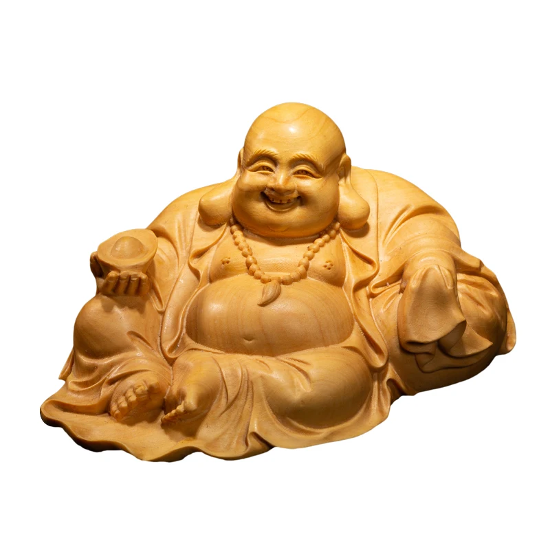 12 см смешная статуя из золотой слиток деревянная подарки Будды искусственные
