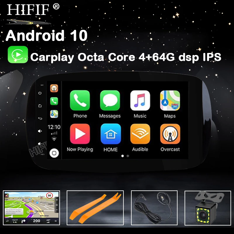 Автомобильный радиоплеер для Mercedes Benz Smart Qcta 8 core RAM 4G ROM 64G DSP IPS Android 10 GPS стерео аудио