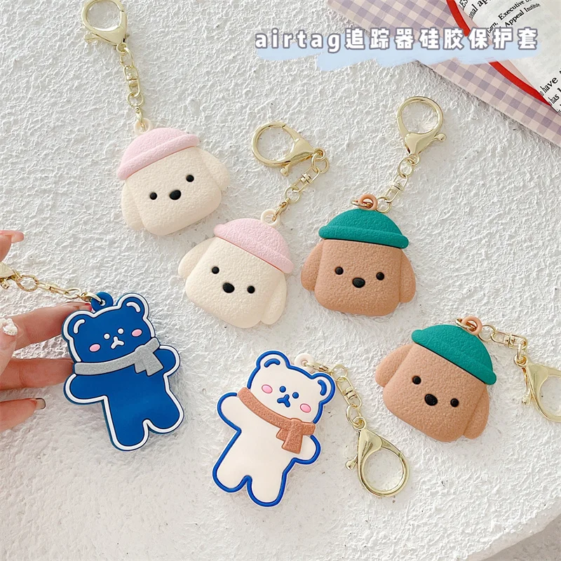 

For Apple Airtag Case Silicone Cartoons 3D Protective Sleeve Cover Keychain Airtags-tracker animal Cases For Airtags Accessorie