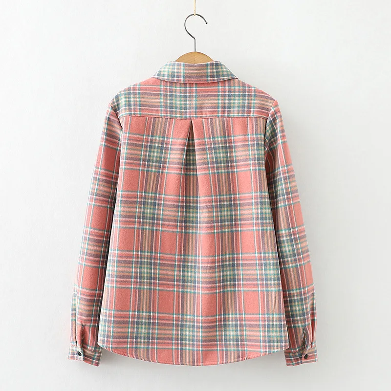 Рубашка женская Вельветовая зимняя осенняя розовая свободная - купить по