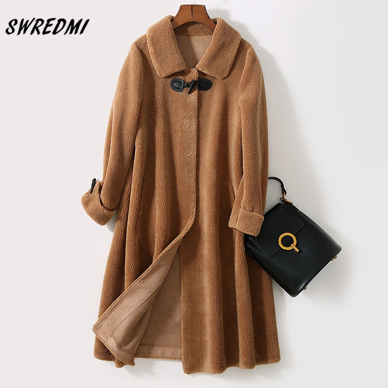 

SWREDMI Winter Warm Fur Coat Women Lambswool Long Jackets Fashion Snow Wear Thickening Warm Coats High Street Jacket Ladies