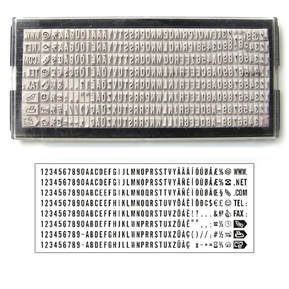

Office 8 Band 3mm/4mm Rubber Data Numbering Stamp With Numbers Letters