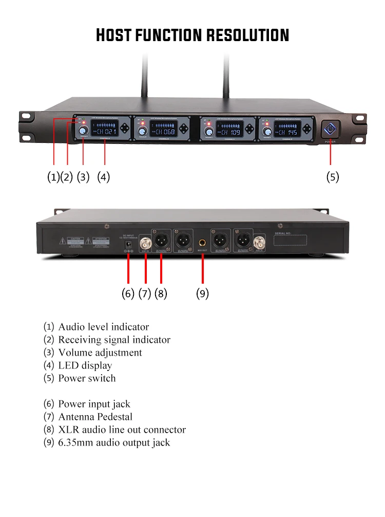 Professional UHF One For four Handheld Wireless Microphone Headset Mikrofon Stage KTV Outdoor Karaoke Lecture Party Church | Электроника