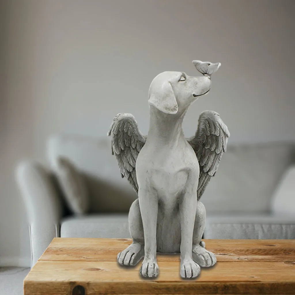 

Angel Pet Statue Memorial Dog Angel's Wing Resin Home Craft Garden Ornament