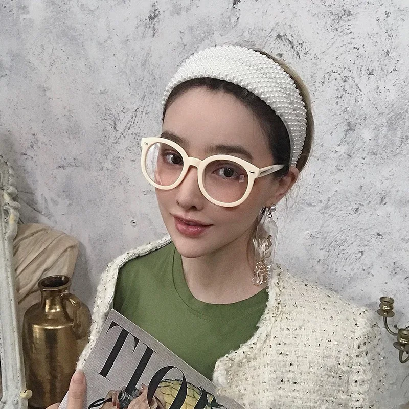 

White Pearls Headband For Women Wedding Bridal Hair Accessories Handmade Wide Hair Hoop Girls Headwear Hair Bands