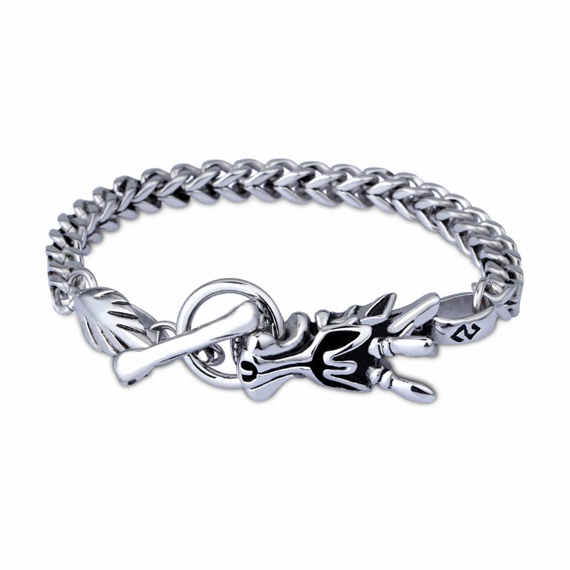 Мужские браслеты с драконом из нержавеющей стали в русском стиле ювелирные