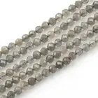 A + Серый лабрадорит каменные бусы натурального камня, граненые бусины для самостоятельного изготовления ювелирных изделий браслет аксессуары 15 ''на возраст 2, 3, 4 мм