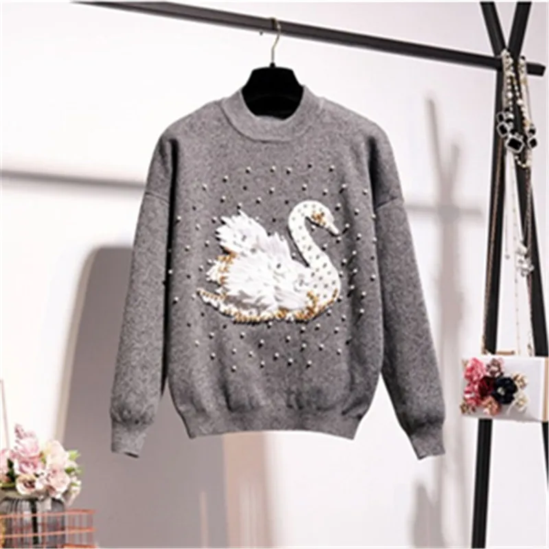

2021 Autumn New Knit Sweater Ladies Suit Fashion Embroidery Pullover Tops +Casual Pants 2 Piece Sets Womens Outfits Tide H1041