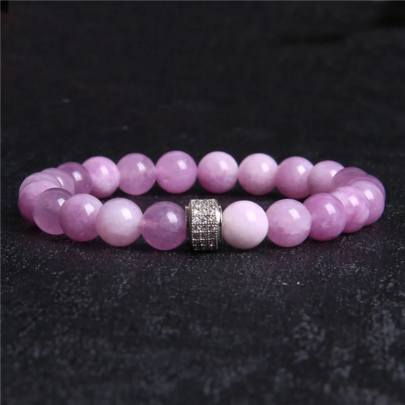 Женский браслет из натурального фиолетового ангелита высококачественный модный