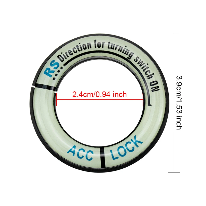 

Luminous Key Ring Decor Sticker Car Styling Ignition Switch Protective Sticker Key Ring Hole Cover Auto Interior Accessories