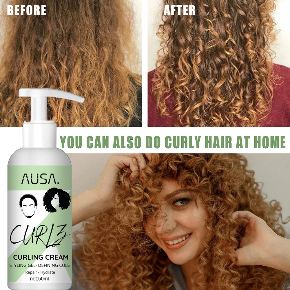 

Curl Booster Defining Cream Hair Curling Enhancer Moisturizing Styling Repair Curling Essence Hair Care Elastin Hair Style Cream