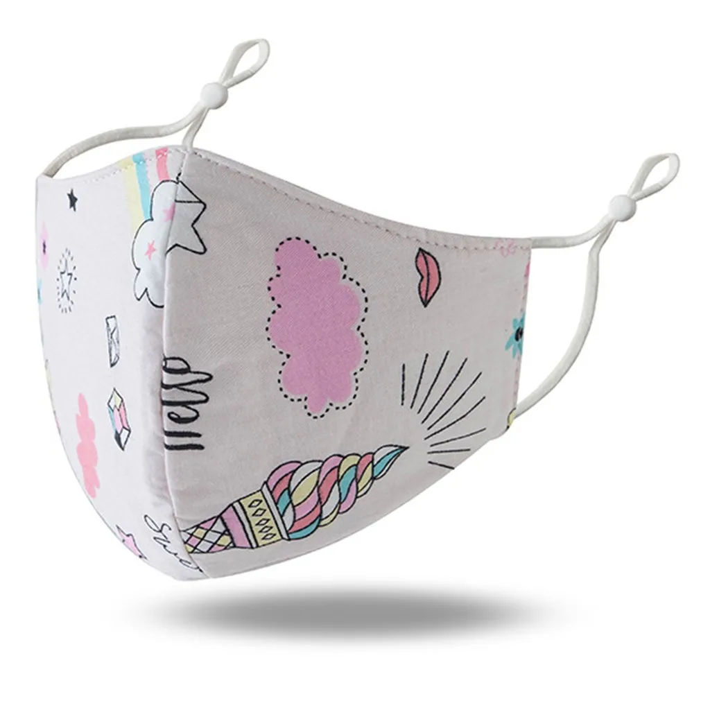 Маска для рта детская многоразовая дышащая безопасная моющаяся мультяшная маска