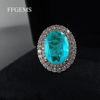 ffgems vintage silver create paraiba tourmaline gemstone wedding diamonds big oval rings for women gift fine jewelry wholesale