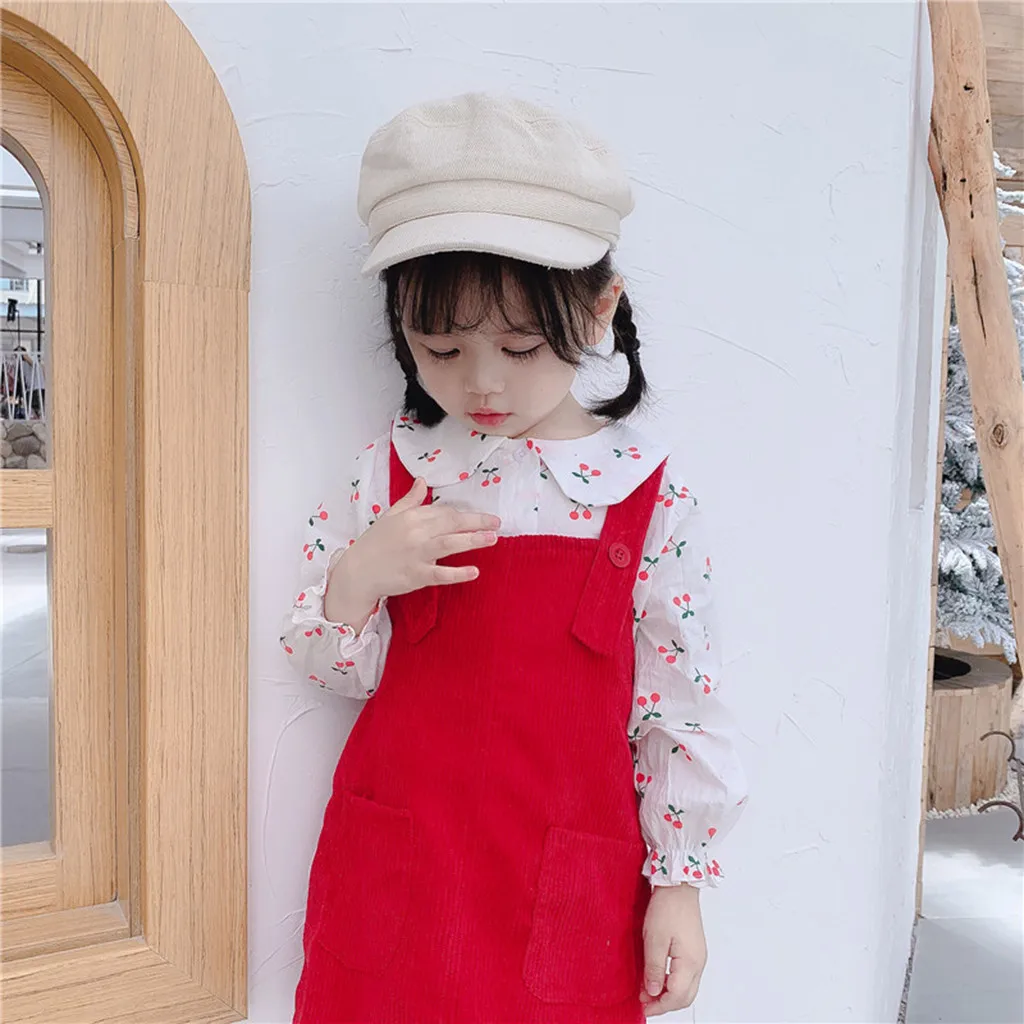 Футболка с фруктовым принтом для маленьких девочек комплект повседневной одежды