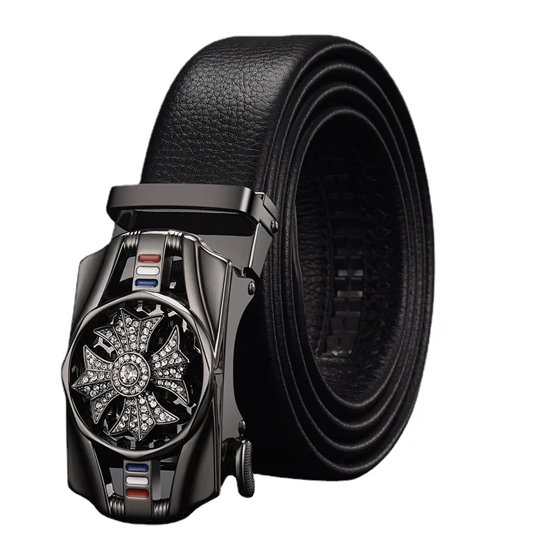 

Men Belt Leather Belts Automatic Buckle Lucky Rotatable Luxurious Fashion Superior Quality Classic Golden Silver Black.