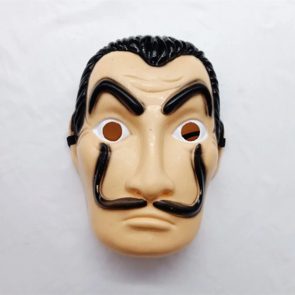 02 Вечерние Маски-бороды Dali Пластиковые Хэллоуин бумажный дом La Каса де Papel Маска Косплей украшения Маскарад забавные инструменты Новые Маски - Цвет: 02