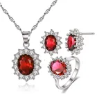 Женский комплект из ожерелья, кольца и сережек с кристаллом циркония, для свадьбы или помолвки, Прямая поставка, оптовая продажа