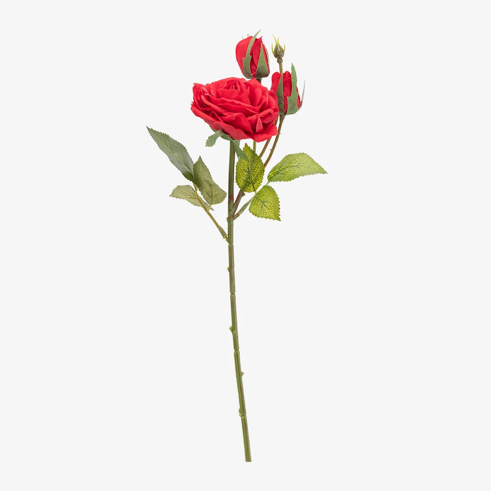 Red Красивые большие искусственные розы, латексные цветы, ветка 2 бутона, настоящие на ощупь, свадебные фальшивые цветы для дома, рождественские украшения, белые - Цвет: Red