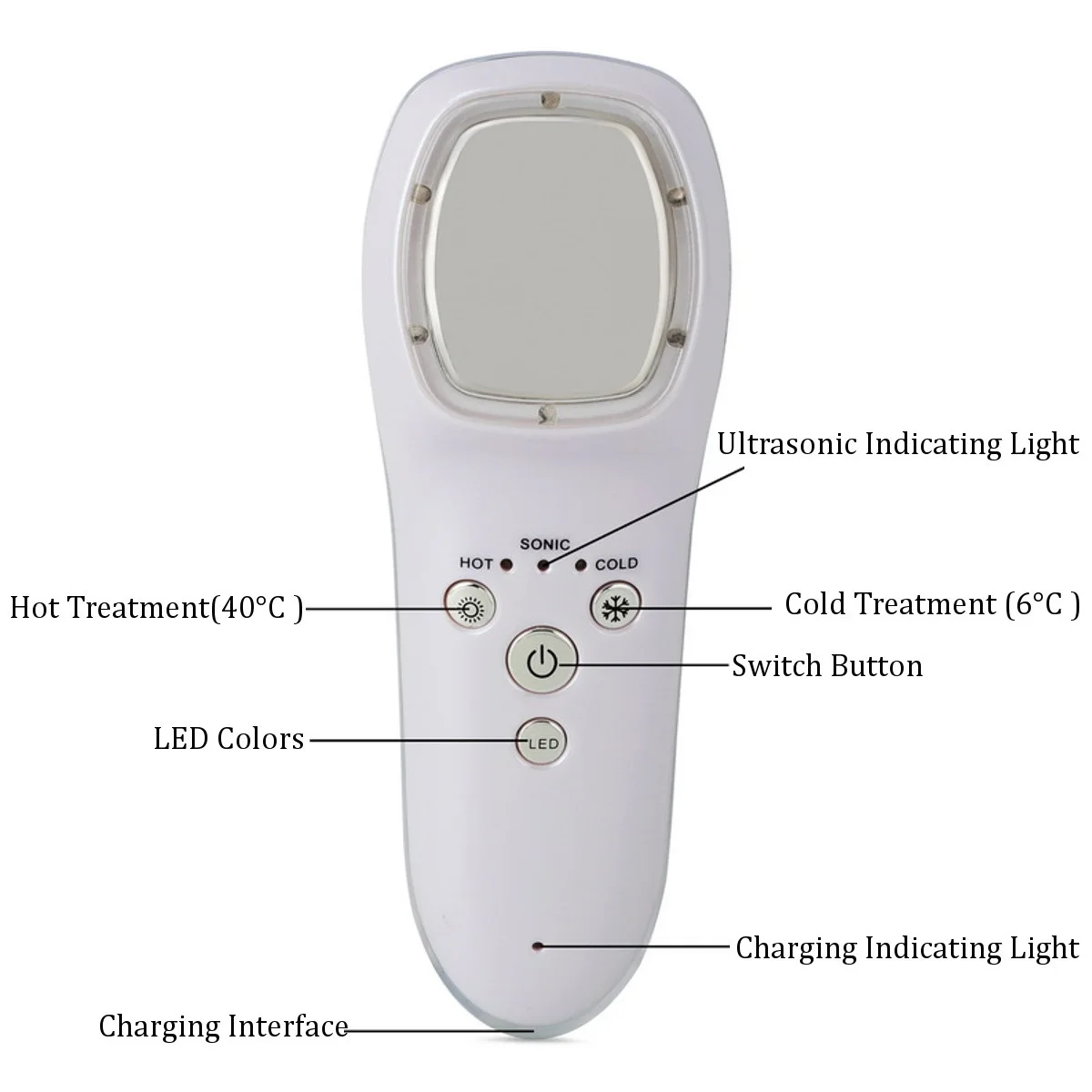 Ультразвуковая криотерапия горяче холодный молоточек лифтинг для кожи лица