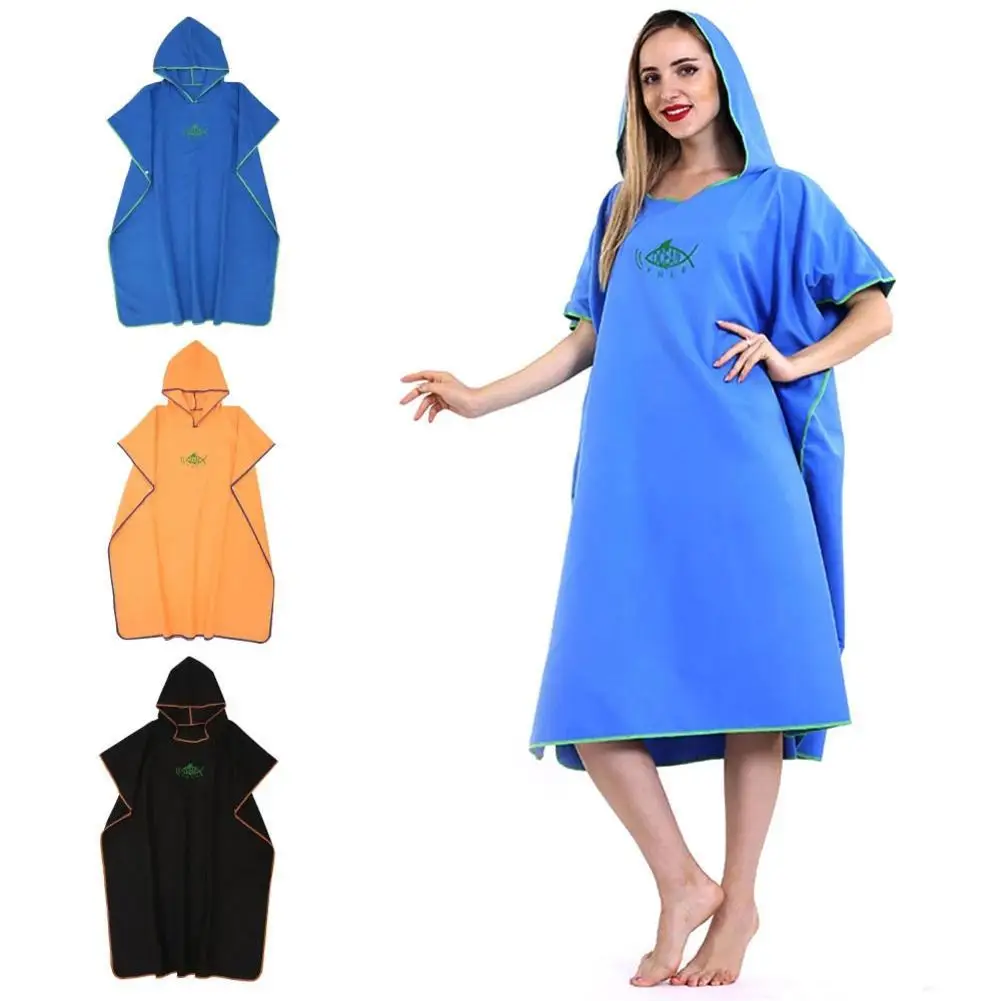

Outdoor Bath Towel Hooded Robe Poncho Quick Dry Swimming Beach Surf Bathrobe Quick Drying Changing Robe Bath Towel Accessories