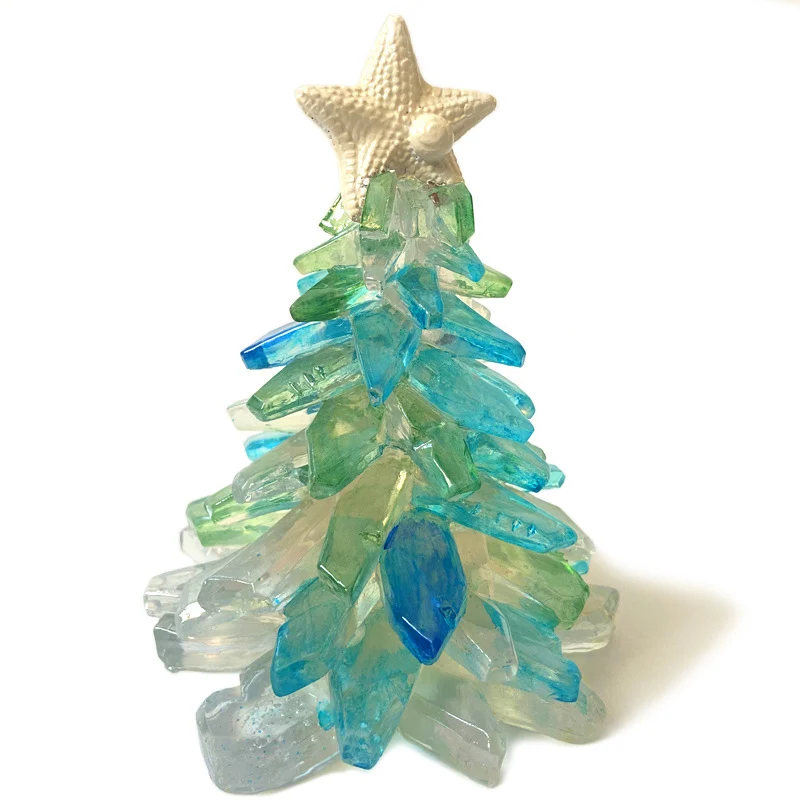 

Beautiful Green Pine Christmas Tree Unique Christmas Decoration Sea Beach Resin Christmas Tree Holiday Ornament BV789