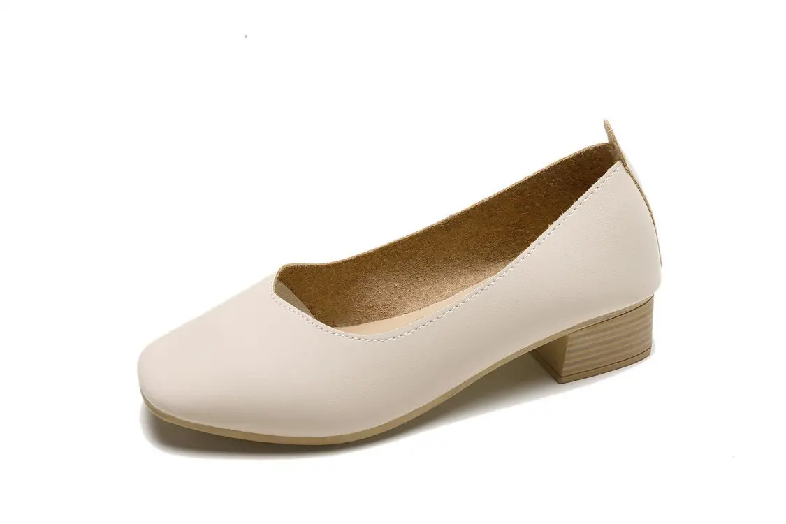 

new 2020 Low-heeled Anti-skid Shoes Women Summer Autumn Skid-proof Square Toe Flat Korea Style Sandals Shoes Shallow Simple Shoe