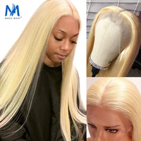 magic wave 13x4 blonde full lace frontal straight wigs 613 pre plucket hairline lace closure wigs remy hair for black women