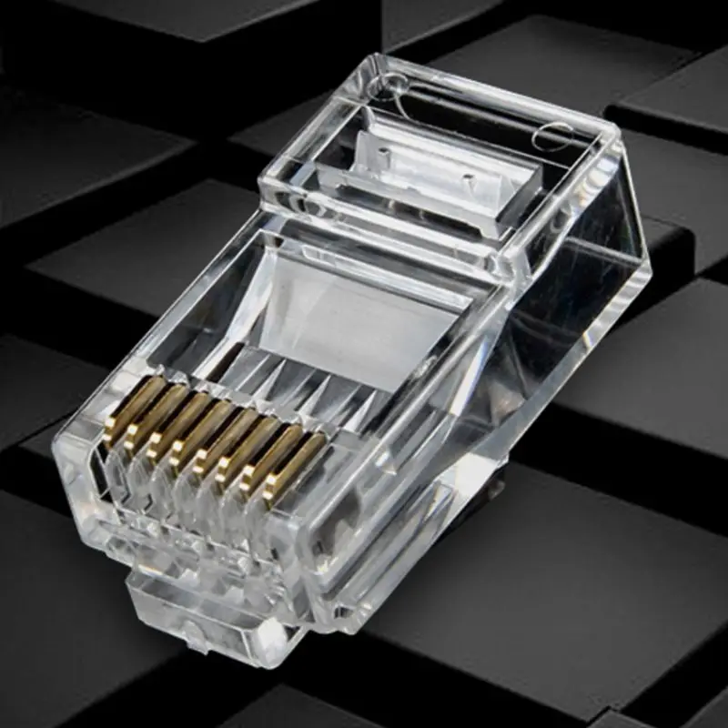 Новый 25/100/200/500 шт позолоченный RJ45 сетевой модульный разъем Cat5 CAT5e Разъем 8P8C utp