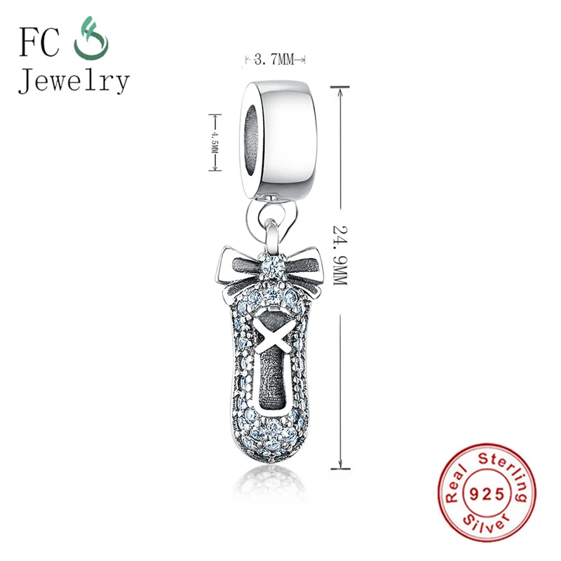 

Ballet Shoes Dangle Pendant Charm Bead European Fits Original Charms Bracelet Silver 925 DIY Jewelry Making Berloques