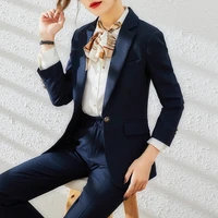 korean women in autumn and winter formal work clothes jacket and trousers apricot business suit womens suit two piece pants