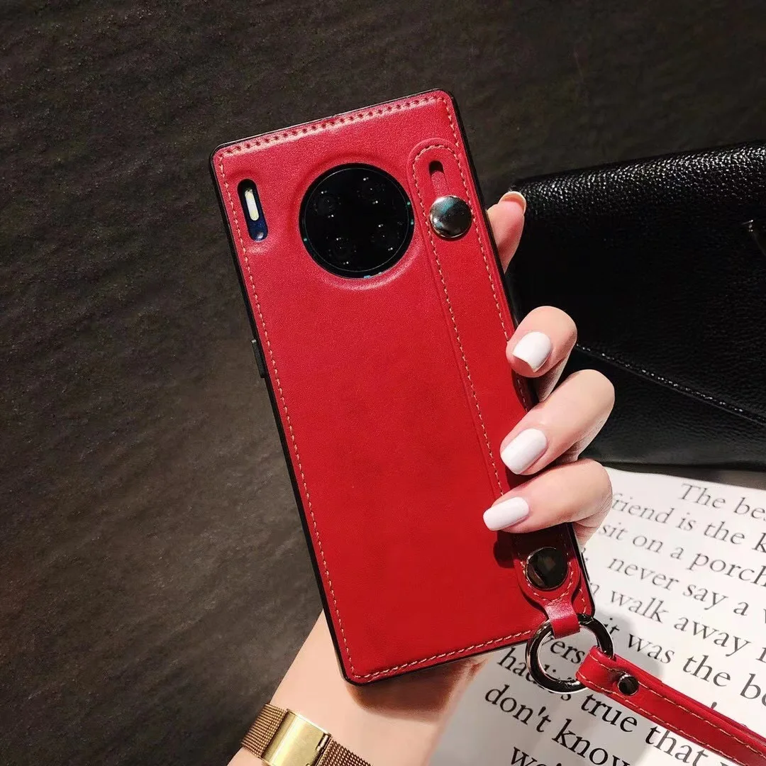 

Easterm 12Promax Black Red Green Business Wrist Strip &Stander Function Phone Case For iPhone 7G 8P X 12Mini 11Pro Max P30 P40