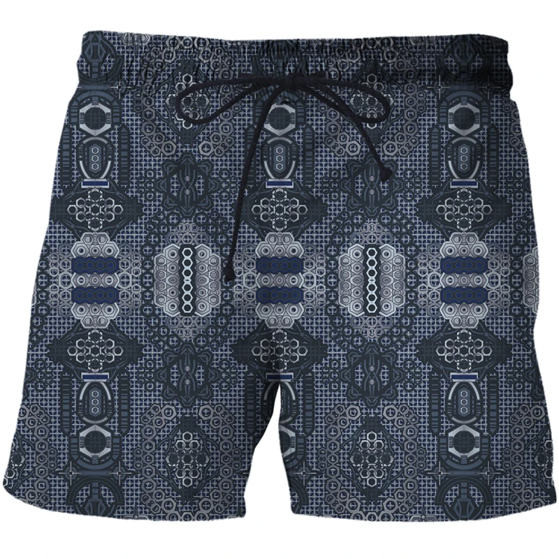 Abstract pattern graphics 3D Print Mens Beach Shorts Tops SwimShorts Trunks Sea Short Fashion Kids Boy Sports Clothing