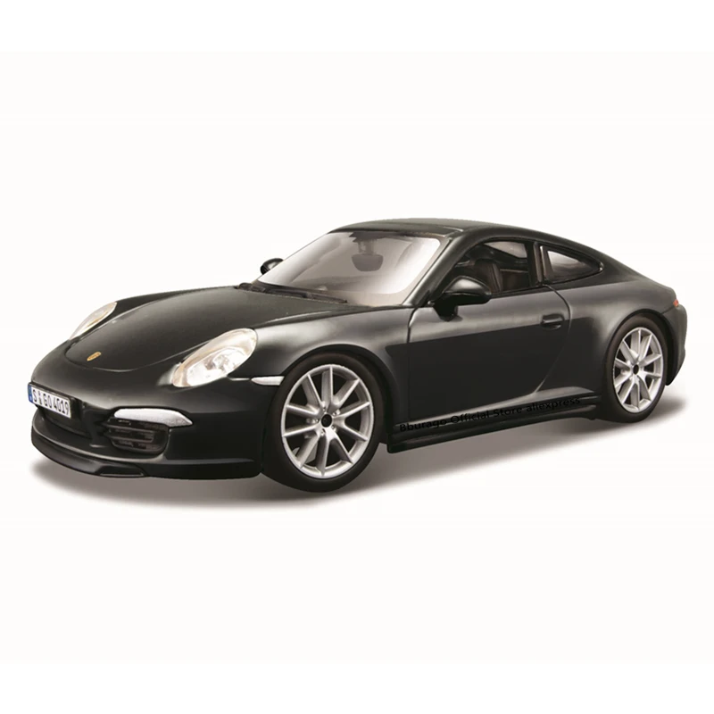 

Новинка 1:24, модель автомобиля Porsche 911 Carrera S из черного сплава Bburago, роскошный автомобиль из сплава, литые модели автомобилей, коллекционная иг...