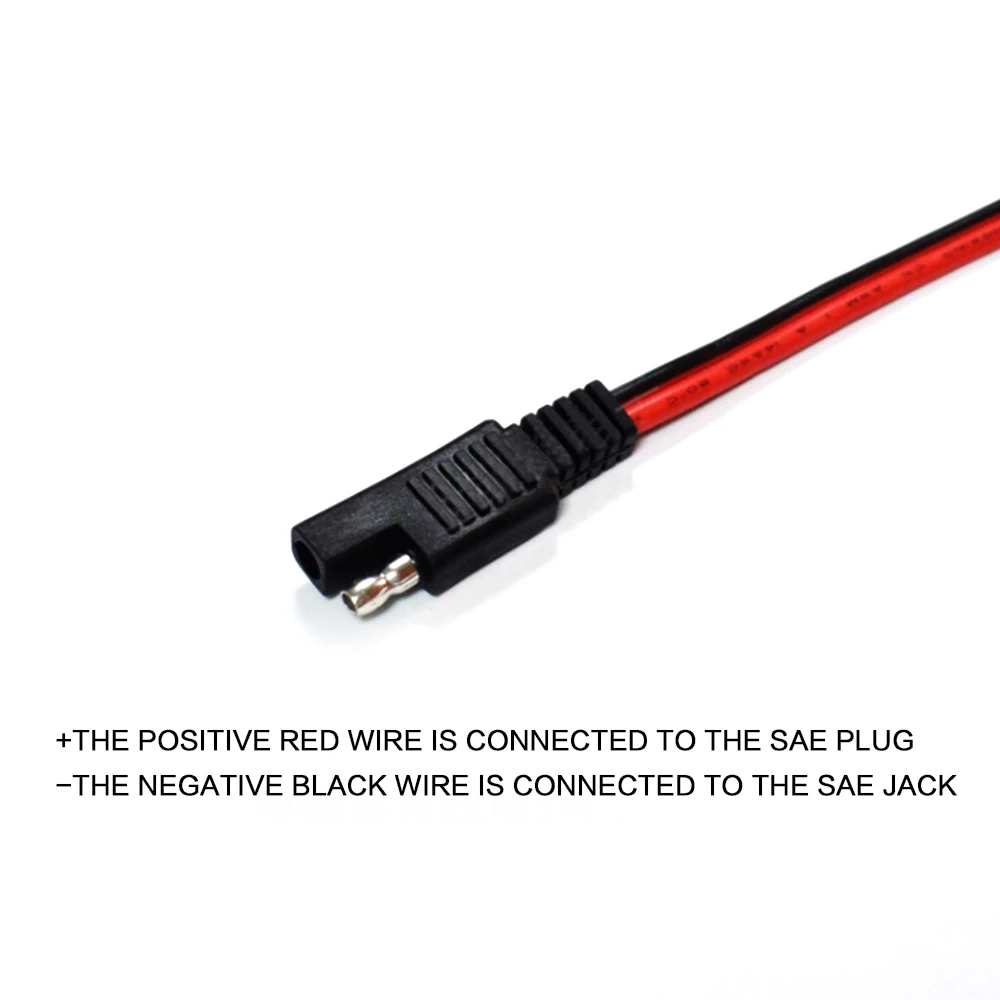 

14AWG 36CM 2-Pin SAE Quick Disconnect Plug to Battery Alligator Clips Cable Harness