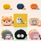 Чехол fundas для Huawei Freebuds 4i, забавный мультяшный чехол с собакойдинозавроммедведем, нескользящий Силиконовый чехол для наушников с крючком