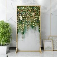 european style simple abstract gold foil decorative art partition living room entrance metal mobile screen