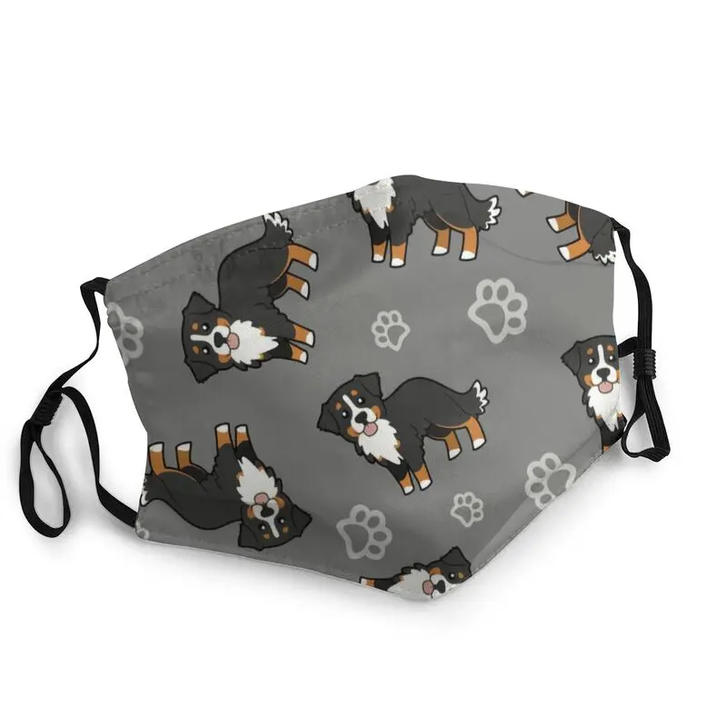 

Воздухопроницаемая маска для лица Bernese Mountain Dog Paw, маска для взрослых, маска для животных против смога, Пылезащитная маска, респиратор