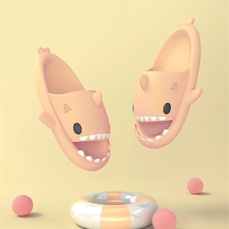 Kids Boys Slippers Open Toe Beach Pool Slides Children Sandals Flip Flop Cartoon Shark Shower Toddler Girl Non Slip Summer Shoes