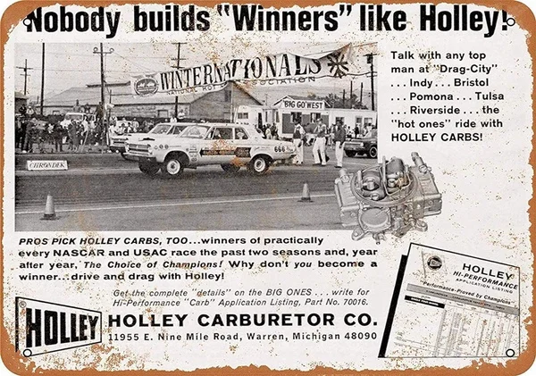 

Tin Sign New Aluminum Metal Sign Holley Carburetors Winners