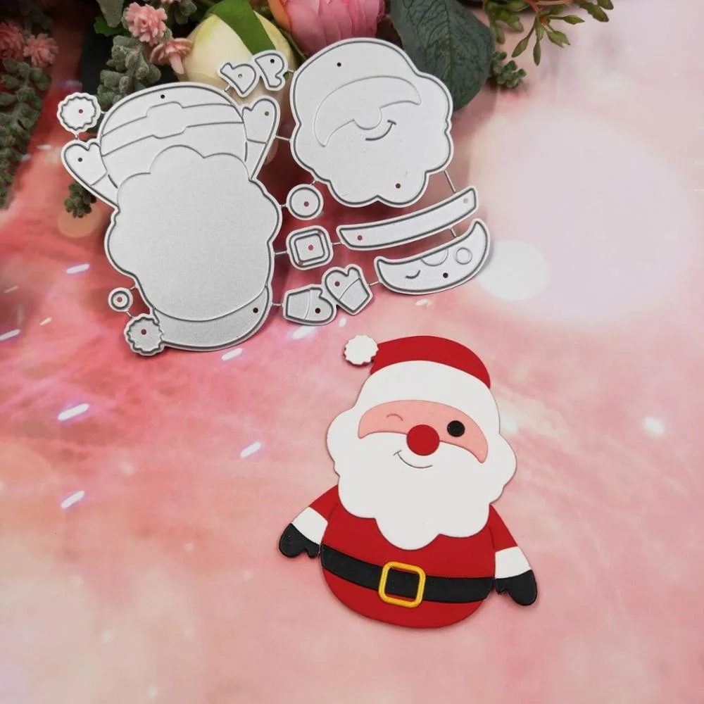 

Новинка, прелестные металлические Вырубные штампы в виде Санта-Клауса Crazy Horse, рождественские штампы «сделай сам», декоративные открытки дл...