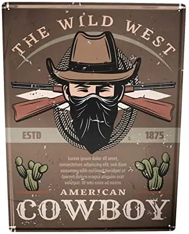 

Metal Sign Fun Cowboy