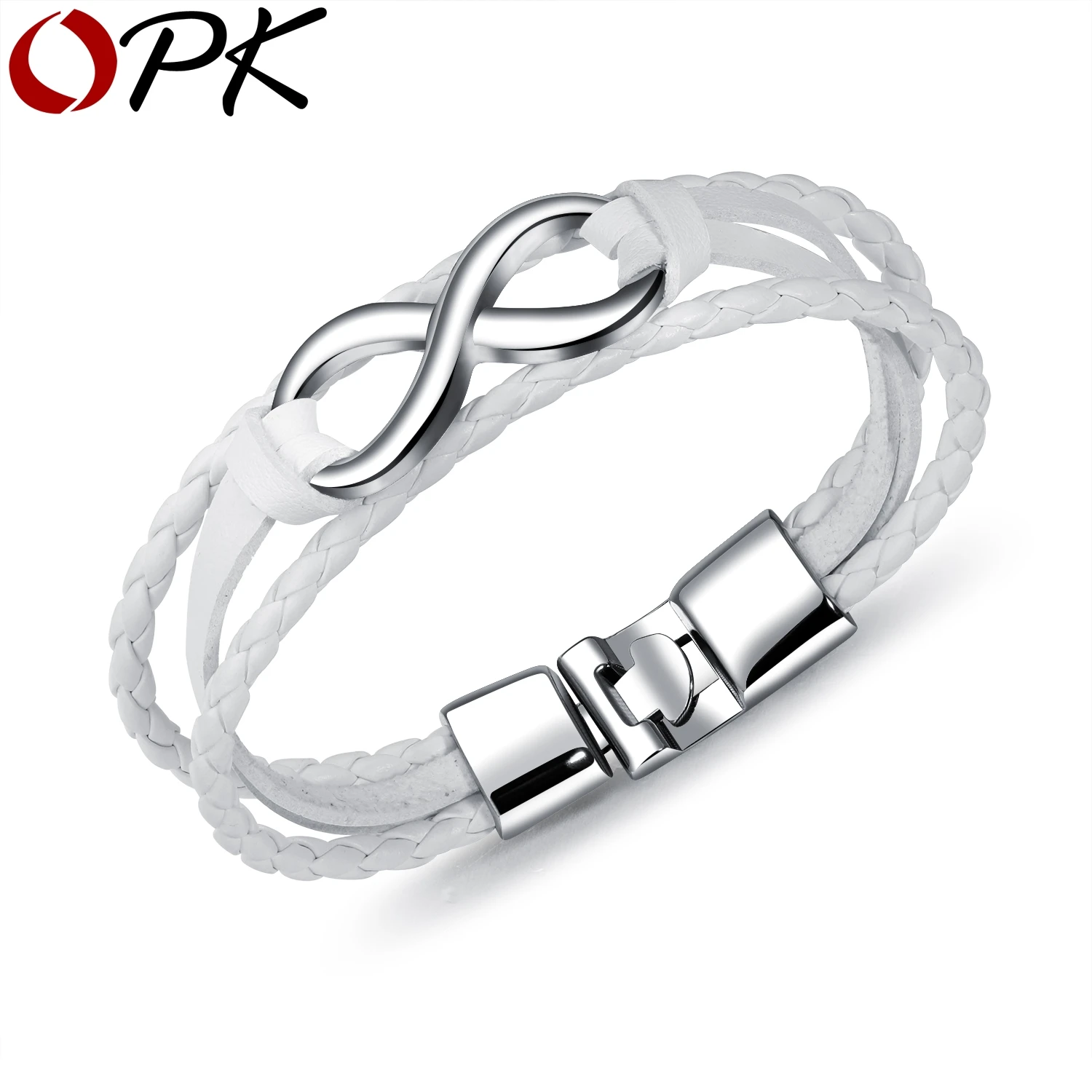 

Fashion Infinity 8 Bracelet Hand-woven Wrap Leather Bracelet Rope Chain Bracelet 6 Colors Men Jewelry pulseras PH1261