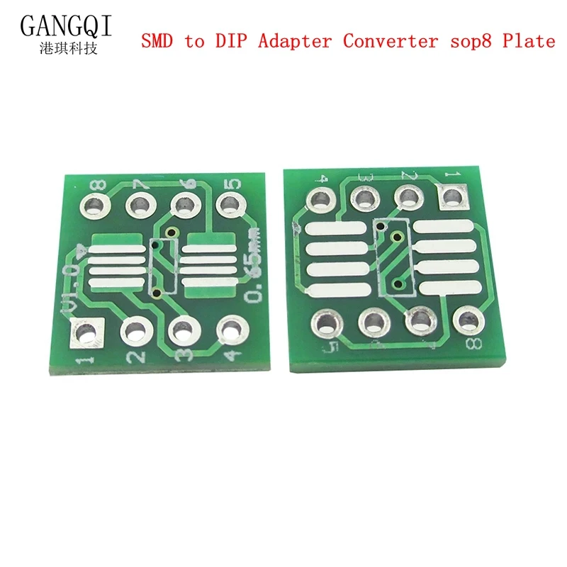 

10PCS SOP8 turn DIP8 / SMD to DIP IC adapter Socket SOP8/TSSOP8/SOIC8/SSOP8 Board TO DIP Adapter Converter Plate 0.65mm 1.27mm