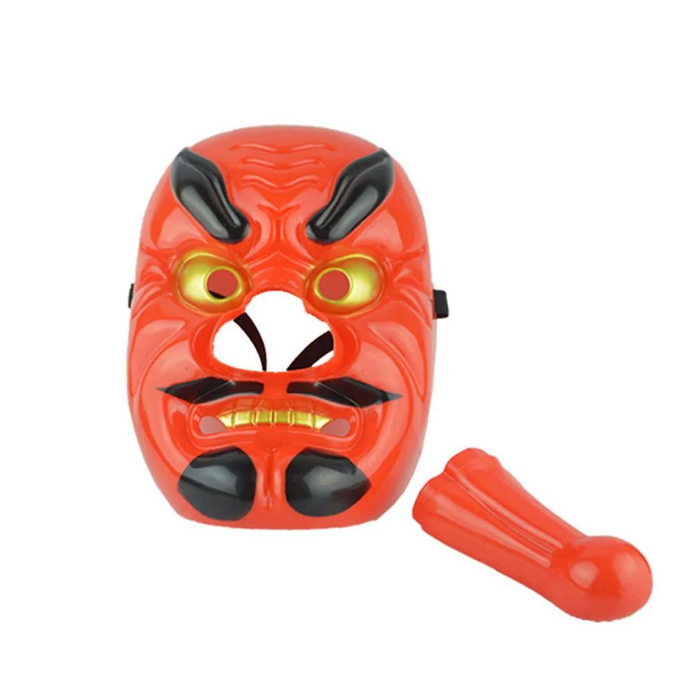 Пластиковая маска Tengu с длинным носом ужаса японского воина праздничная