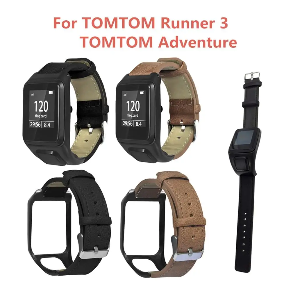 Ремешок кожаный для наручных часов TomTom Adventurer/Golfer 2/Runner 2 3/Spark 20 мм|Смарт-аксессуары|